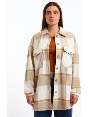 Lc Waikiki Yeni Sezon Ekose Oversize Kadın Oduncu Gömlek Ceket