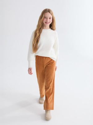 Lc Waikiki Yeni Sezon Beli Lastikli Kadife Kız Çocuk Eşofman Altı