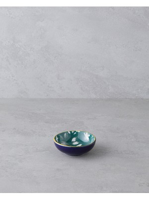 English Home Plantopia Porselen Çerezlik 9 cm Lacivert-Yeşil