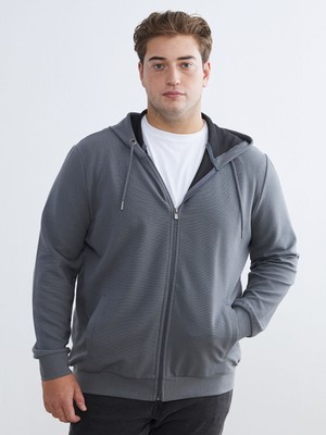 Lc Waikiki Yeni Sezon Standart Kalıp Kapüşonlu Erkek Fermuarlı Sweatshirt