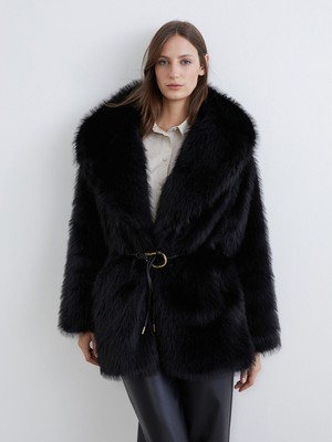 Lc Waikiki Yeni Sezon Şal Yaka Oversize Kadın Kürk Kaban