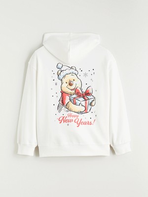 Lc Waikiki Yeni Sezon Kapüşonlu Winnie The Pooh Baskılı Kız Çocuk Kalın Sweatshirt