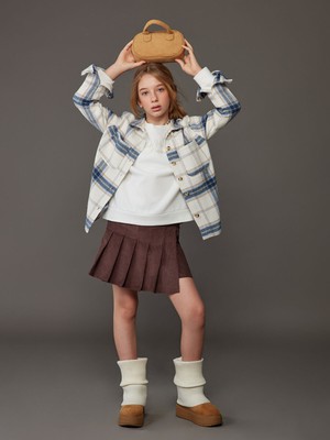 Lc Waikiki Yeni Sezon Beli Lastikli Pileli Kadife Kız Çocuk Şort Etek