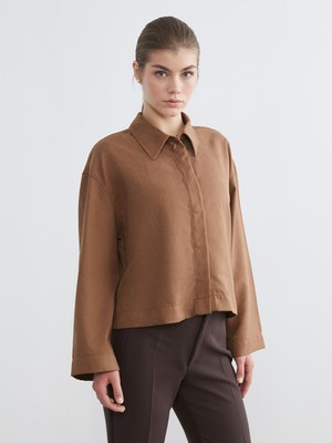 Lc Waikiki Yeni Sezon Oversize Kadın Süet Görünümlü Gömlek