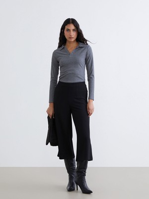 Lc Waikiki Yeni Sezon Beli Fermuarlı Geniş Paça Kadın Pantolon