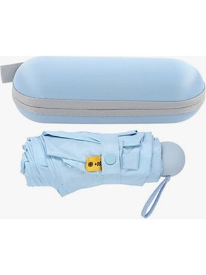 Kapsül Küçük Mini Şemsiye,seyahat Güneş Yağmur Şemsiyesi Kılıflı ve Kutulu Hafif Model