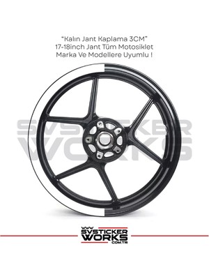 Sv Sticker Works Motosiklet Jant Şeridi Jant Sticker Yarım Kaplama Daire 17-18 Inch Jant Motor Uyumlu