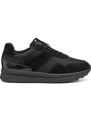 Geox Kadın Siyah D Runntıx A - Nylon+Suede Bağcıklı Kalın Tabanlı Kumaş Sneaker D46RRA0FU22C9999