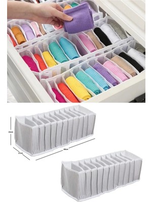 Mena Rise Akordiyon Çekmece  Düzenleyici Organizer 10 Gözlü M Beden Çorap Çamaşır Havlu Düzenleyici