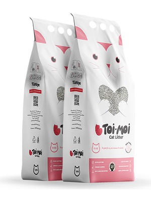 Toi Moi 2'Lİ paket, Toi Moi Bebek Pudrası Kokulu Sodyum Bentonit Kedi Kumu 10Kg