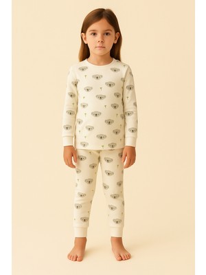 Katia & Bony Çocuk Koala Desenli Pijama Takımı Ekru