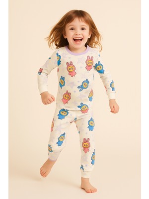 Kız Çocuk Labubu Desenli Pijama Takımı