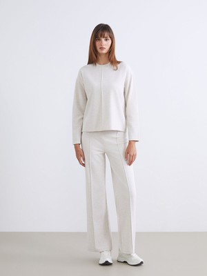 Lc Waikiki Yeni Sezon Beli Lastikli Geniş Paça Kadın Triko Pantolon