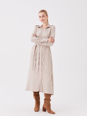 Lc Waikiki Yeni Sezon Düz Uzun Kollu Kadın Gömlek Elbise