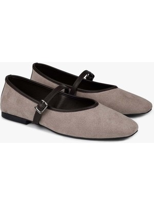 Shoeberry Kadın Lunel Vizon Süet Babet