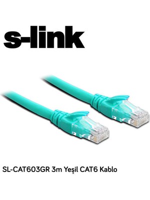 Nil Avm S-Lınk SL-CAT603GR Cat6 Utp ( 3 Metre ) Yeşil Patch Kablo