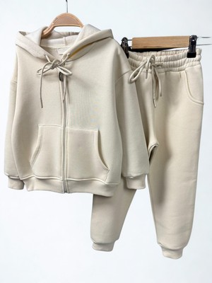 Giyinse Active Zip Kız Çocuk Takımı Bej