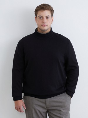 Lc Waikiki Yeni Sezon Büyük Beden Yarım Balıkçı Yaka Erkek Triko Kazak