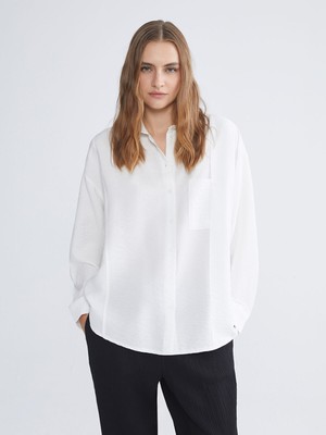 Lc Waikiki Yeni Sezon Dokulu Oversize Kadın Gömlek