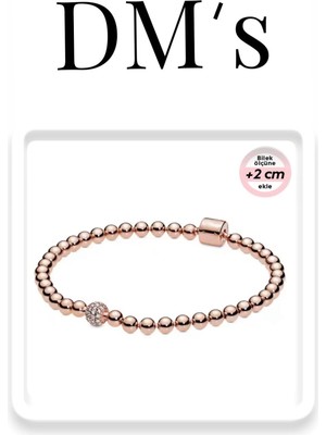 Boncuklu Rose Gümüş Bileklik