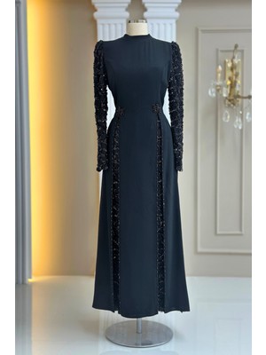 Amine Hüma Tusem Abiye Elbise Siyah