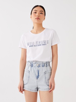 Lc Waikiki Yeni Sezon Beli Lastikli Bermuda Fit Kadın Jean Şort