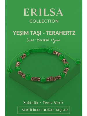 Erilsa Sertifikalı Terahertz Yeşim Taşı Bileklik - Şans Bereket Uyumu Arttıran Doğal Taş Enerji
