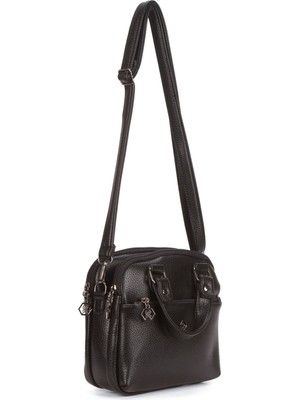 Newish Kadın Deri Uzun Askılı El ve Omuz Çantası – Siyah – NEW368