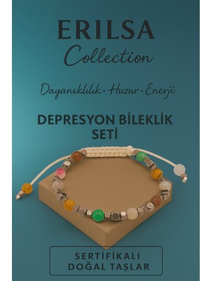 Erilsa Sertifikalı Yeşim Akik Kuvars Doğal Taş Depresyon Bileklik Seti Huzur Enerji Denge Model