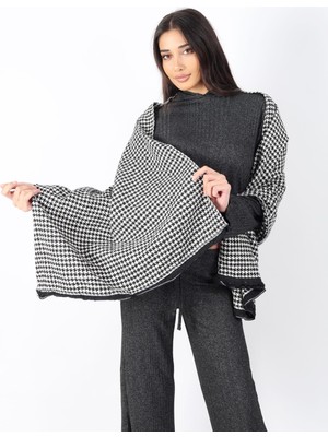 Getittir Şık Kullanım Pamuk Polyester Şal-Gri̇