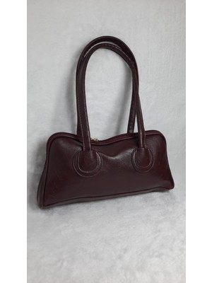 Kadın Parlak Deri Günlük Baget El ve Omuz Çantası