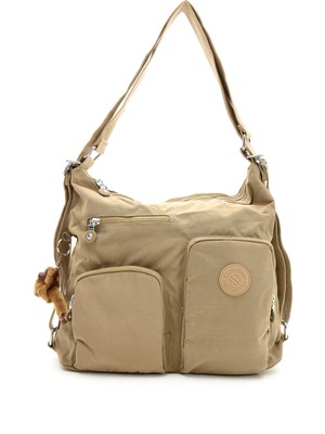 Sanmorris Glc Kadın 3021 Bölmeli Suya Dayanıklı Krinkıl Kumaş Çapraz Askılı Omuz ve Sırt Çantası