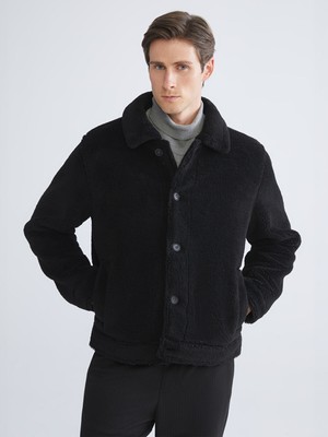 Lc Waikiki Yeni Sezon Standart Kalıp Gömlek Yaka Pelüş Erkek Mont