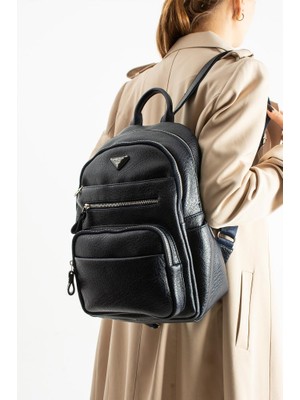 Baginn Vegan Deri Kadın Sırt Çantası 35*25 cm Yağmur Itici Kumaş Mega Bag Günlük Kullanıma Uygun