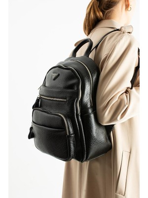 Baginn Vegan Deri Kadın Sırt Çantası 35*25 cm Yağmur Itici Kumaş Mega Bag Günlük Kullanıma Uygun