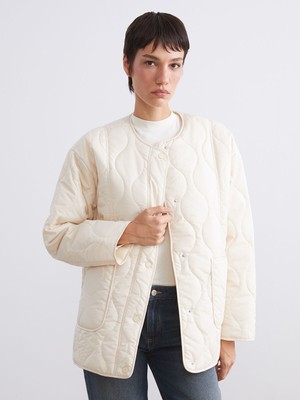 Lc Waikiki Yeni Sezon Bisiklet Yaka Oversize Kapitone Kadın Şişme Mont