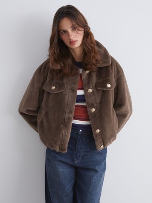 Lc Waikiki Yeni Sezon Gömlek Yaka Kadın Kürk Mont