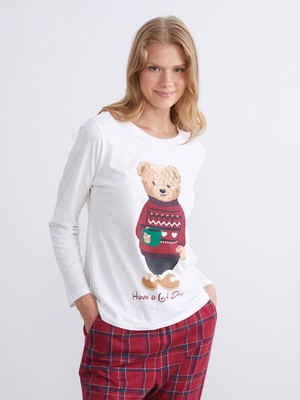 Lc Waikiki Yeni Sezon Ayı Teddy Baskılı Kadın Pijama Takımı Anne Kız Kombini