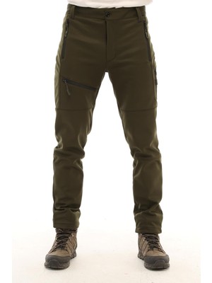 Ghassy Co.erkek Içi Polarlı Tactical Outdoor Su Geçirmez Koyu Gri Softshell Pantolon