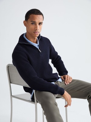 Lc Waikiki Yeni Sezon Fermuarlı Dik Yaka Erkek Triko Kazak