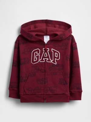 Gap Erkek Bebek Bordo Gap Easy Logo Baskılı Fermuarlı Sweatshirt
