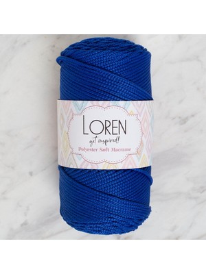 Özgün Adım Loren Polyester Soft Macrame Saks Mavisi El Örgü Ipi - LM029 - 34435
