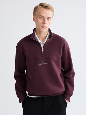 Lc Waikiki Yeni Sezon Dik Yaka Baskılı Erkek Kalın Sweatshirt