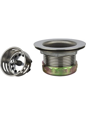 Mena Rise Pak Keeney 878PC Paslanmaz Çelik Junior Duo Sepetli Lavabo Süzgeci, 5 cm Veya 5-1/2 Inç Açıklıklara Uyar, Parlak Krom