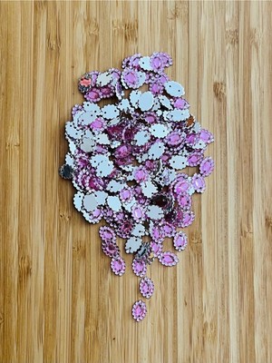 öztürk Oya, Havlu, Çeyizlik, Abiye Taş Görünümlü Kayık Plastik Pul. 25GR. Tahmini 265 Ad. Ebat: 8X12MM.