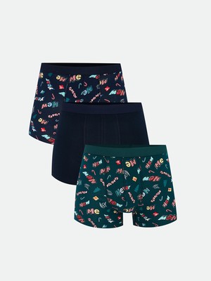 Lc Waikiki Yeni Sezon Standart Kalıp Yılbaşı Temalı Erkek Boxer 3'lü