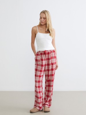 Lc Waikiki Yeni Sezon Beli Lastikli Ekose Kadın Pijama Altı