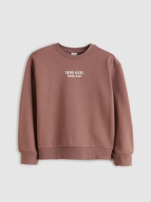 Lc Waikiki Yeni Sezon Bisiklet Yaka Baskılı Kız Çocuk Sweatshirt