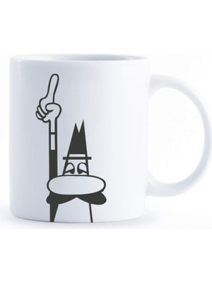 Mena Rise - Kupa - Mug - 250ML - Ikonik Bıyıklı Adam Desenli -