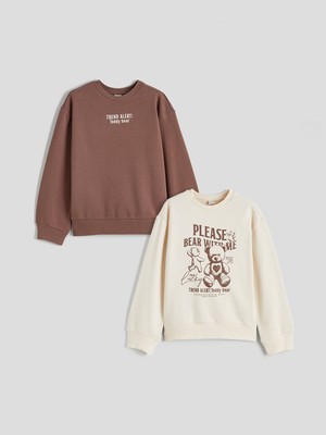 Lc Waikiki Yeni Sezon Bisiklet Yaka Kız Çocuk Sweatshirt 2'li